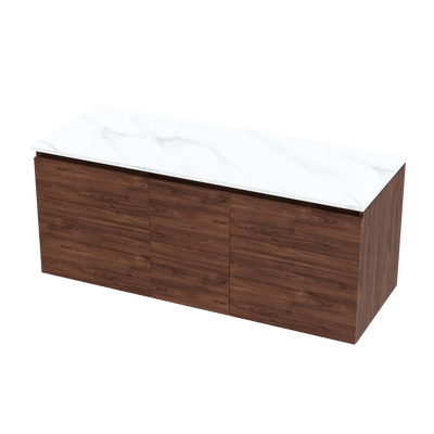 Pinnacle Pro Arctic 1200 Double Bowl Single Drawer Wall Vanity