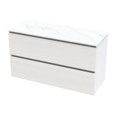 Pinnacle Pro Arctic 1200 Double Bowl Double Drawer Wall Vanity