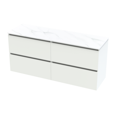 Pinnacle Pro Arctic 1500 Double Bowl Double Drawer Wall Vanity