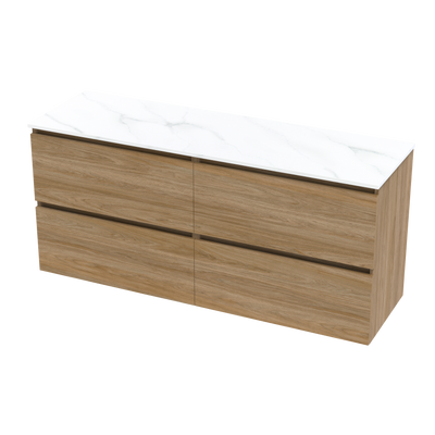 Pinnacle Pro Arctic 1500 Double Bowl Double Drawer Wall Vanity
