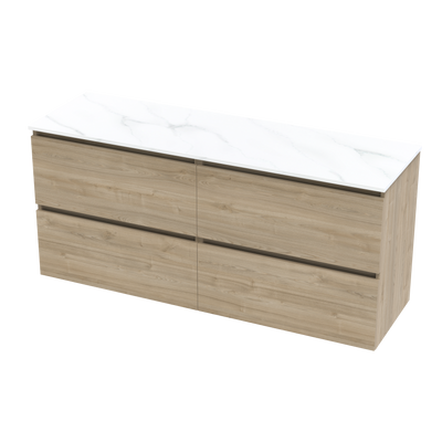 Pinnacle Pro Arctic 1500 Double Bowl Double Drawer Wall Vanity