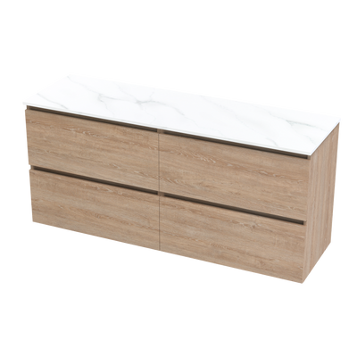 Pinnacle Pro Arctic 1500 Double Bowl Double Drawer Wall Vanity