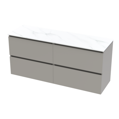 Pinnacle Pro Arctic 1500 Double Bowl Double Drawer Wall Vanity