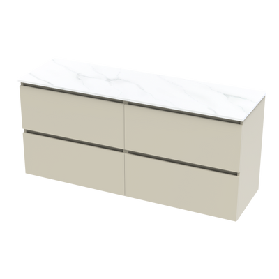 Pinnacle Pro Arctic 1500 Double Bowl Double Drawer Wall Vanity