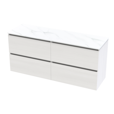 Pinnacle Pro Arctic 1500 Double Bowl Double Drawer Wall Vanity