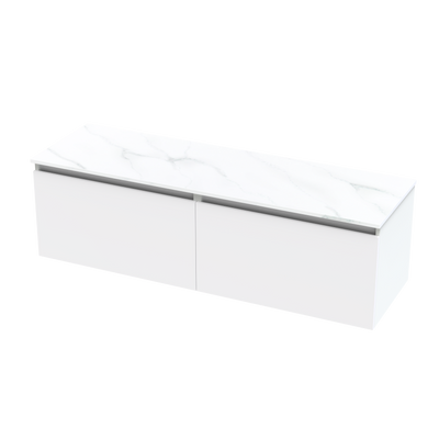 Pinnacle Pro Arctic 1500 Double Bowl Single Drawer Wall Vanity