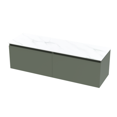 Pinnacle Pro Arctic 1500 Double Bowl Single Drawer Wall Vanity