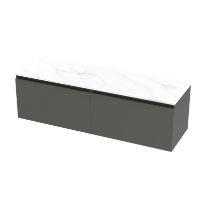 Pinnacle Pro Arctic 1500 Double Bowl Single Drawer Wall Vanity