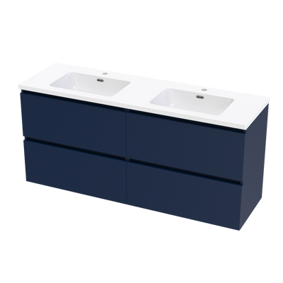 Pinnacle Ridge 1500DB 4 Drawer Wall Vanity in Indian Ink