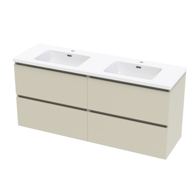 Pinnacle Ridge 1500DB 4 Drawer Wall Vanity in Tusk Quarter Napa