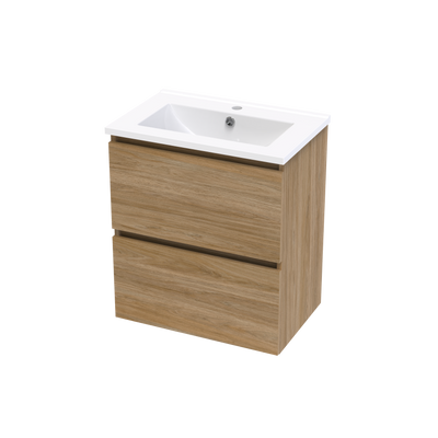 Pinnacle Slim 600 Double Drawer Wall Vanity