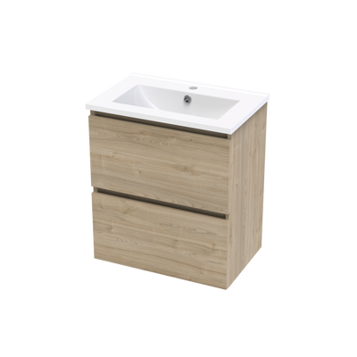 Pinnacle Slim 600 Double Drawer Wall Vanity