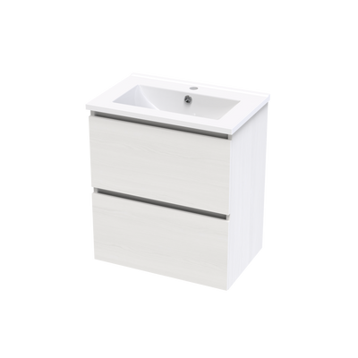 Pinnacle Slim 600 Double Drawer Wall Vanity