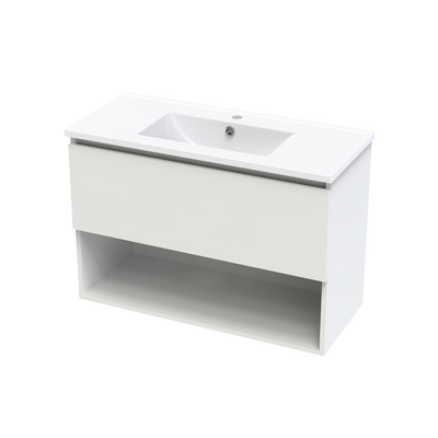 Pinnacle Slim Drawer Open Shelf 900mm Wall Hung Vanity