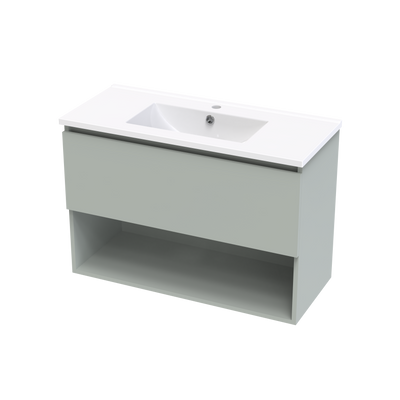 Pinnacle Slim Drawer Open Shelf 900mm Wall Hung Vanity