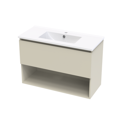 Pinnacle Slim Drawer Open Shelf 900mm Wall Hung Vanity