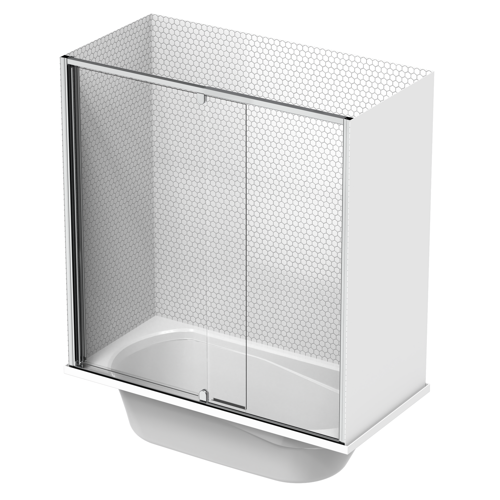 Pacific Enclosure Tiled Wall Shower over Bath