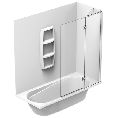 Pacific Platinum Panel Acrylic Wall Shower over Bath
