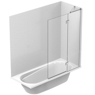 Pacific Platinum Panel Tiled Wall Shower over Bath
