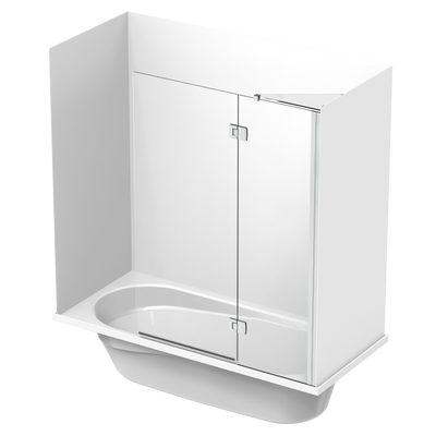 Pacific Platinum Panel Acrylic Wall Shower over Bath