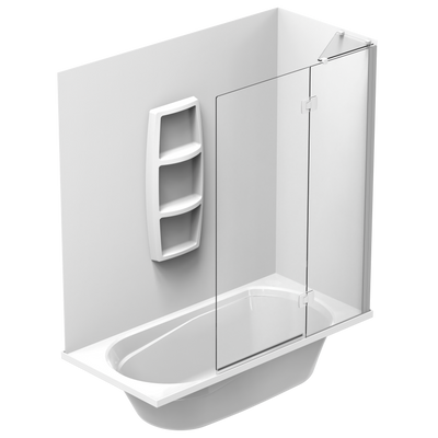 Pacific Platinum Panel Acrylic Wall Shower over Bath