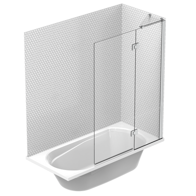 Pacific Platinum Panel Tiled Wall Shower over Bath