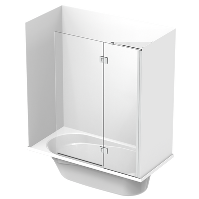 Pacific Platinum Panel Acrylic Wall Shower over Bath