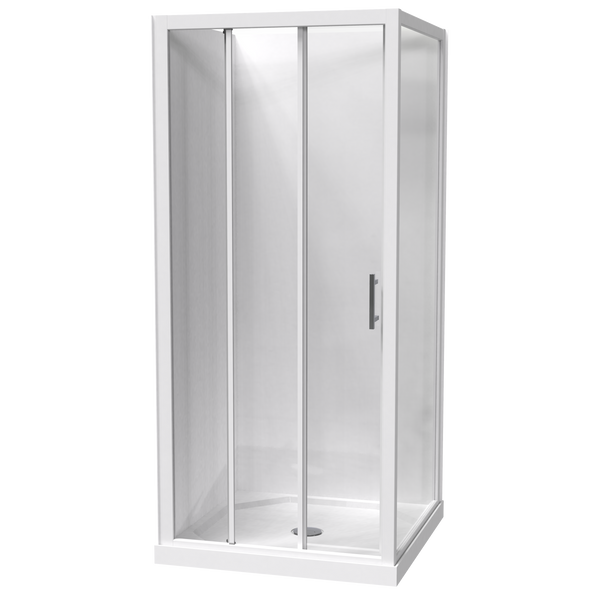 Cezanne Square 2 Sided Sliding Door Acrylic Wall Shower