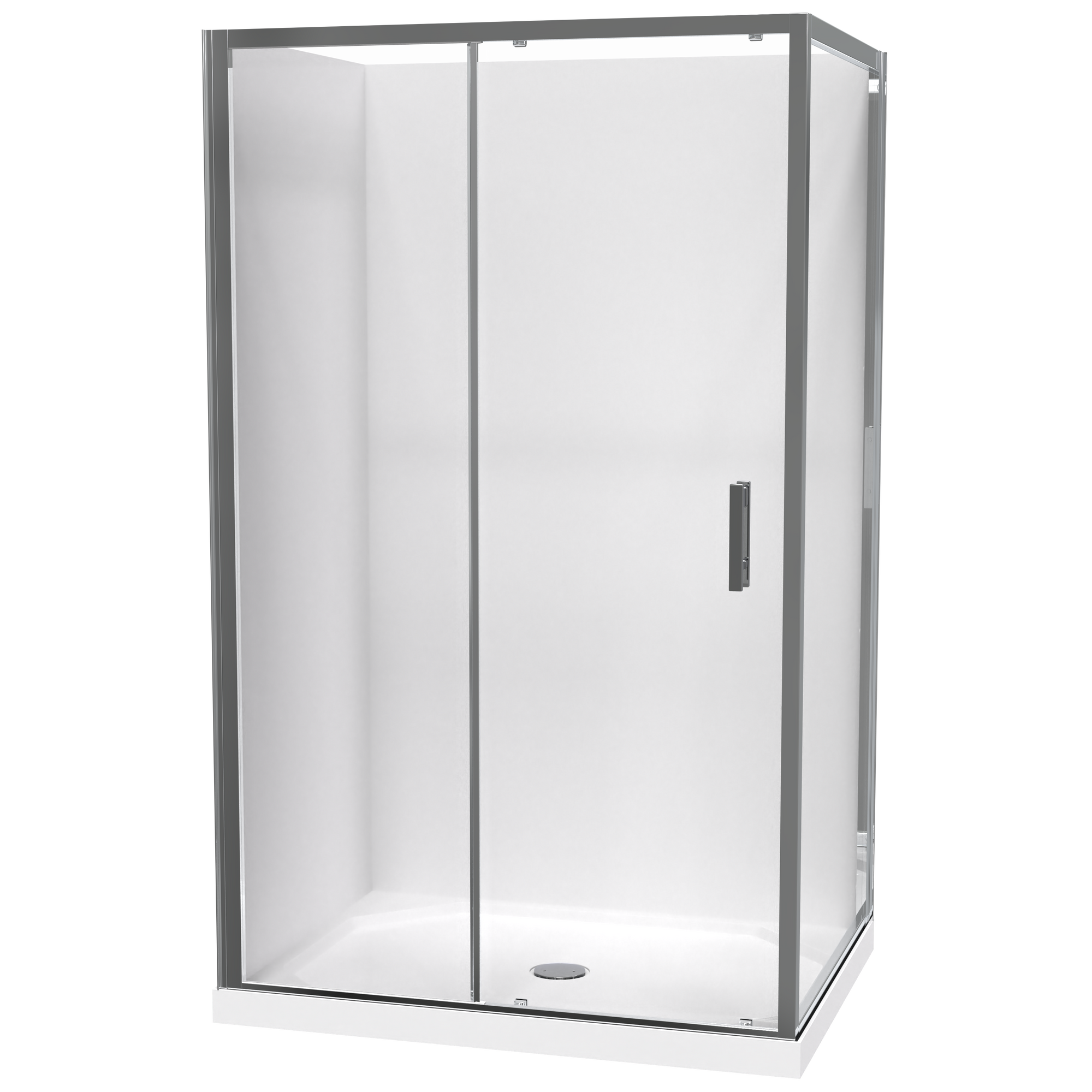 Cezanne Rectangle 2 Sided Sliding Door Acrylic Wall Shower