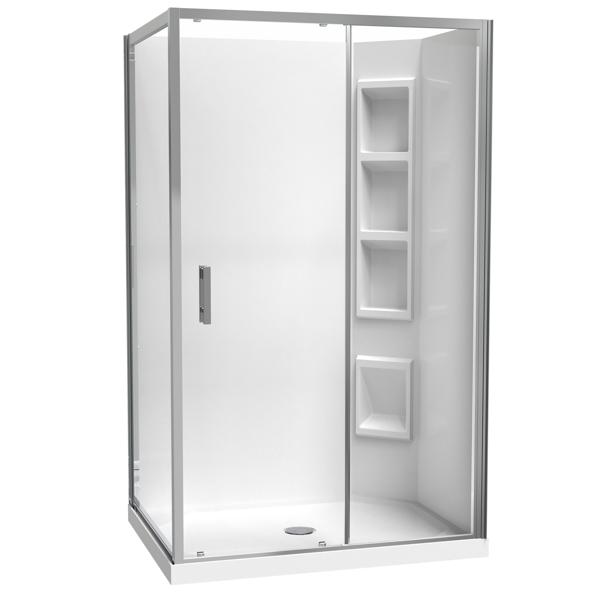 Cezanne Rectangle 2 Sided Sliding Door Acrylic Wall Shower