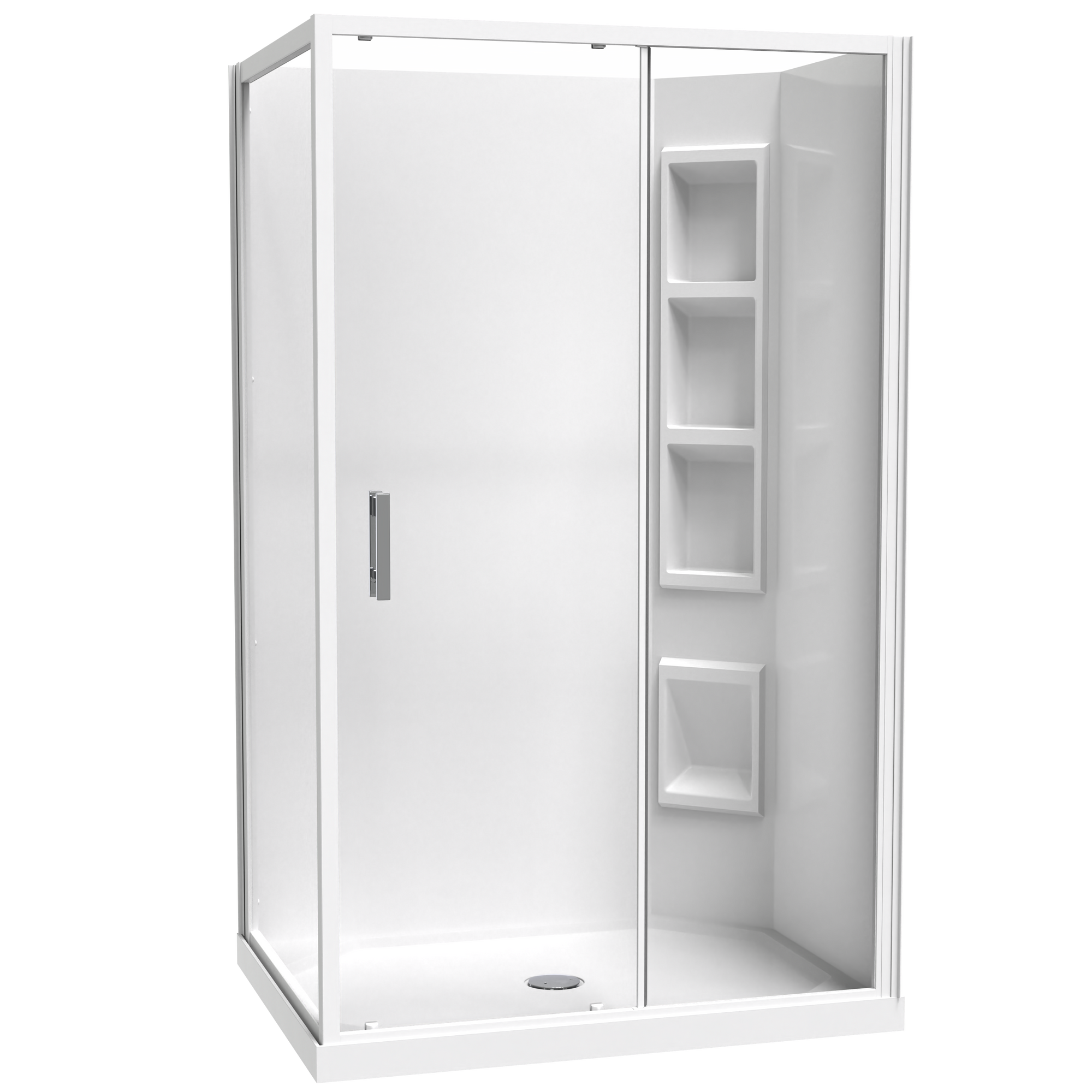 Cezanne Rectangle 2 Sided Sliding Door Acrylic Wall Shower