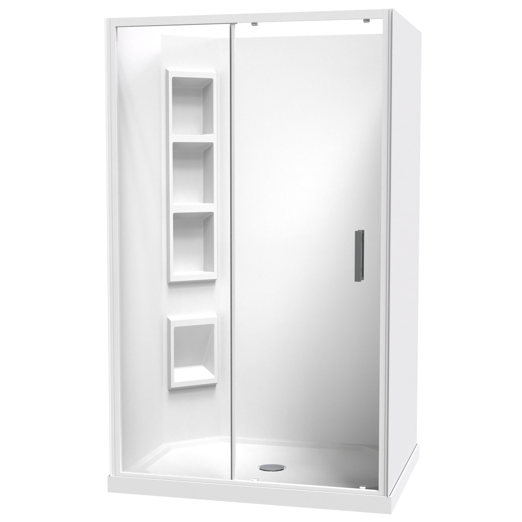 Cezanne Rectangle 3 Sided Sliding Door Acrylic Moulded Wall Shower