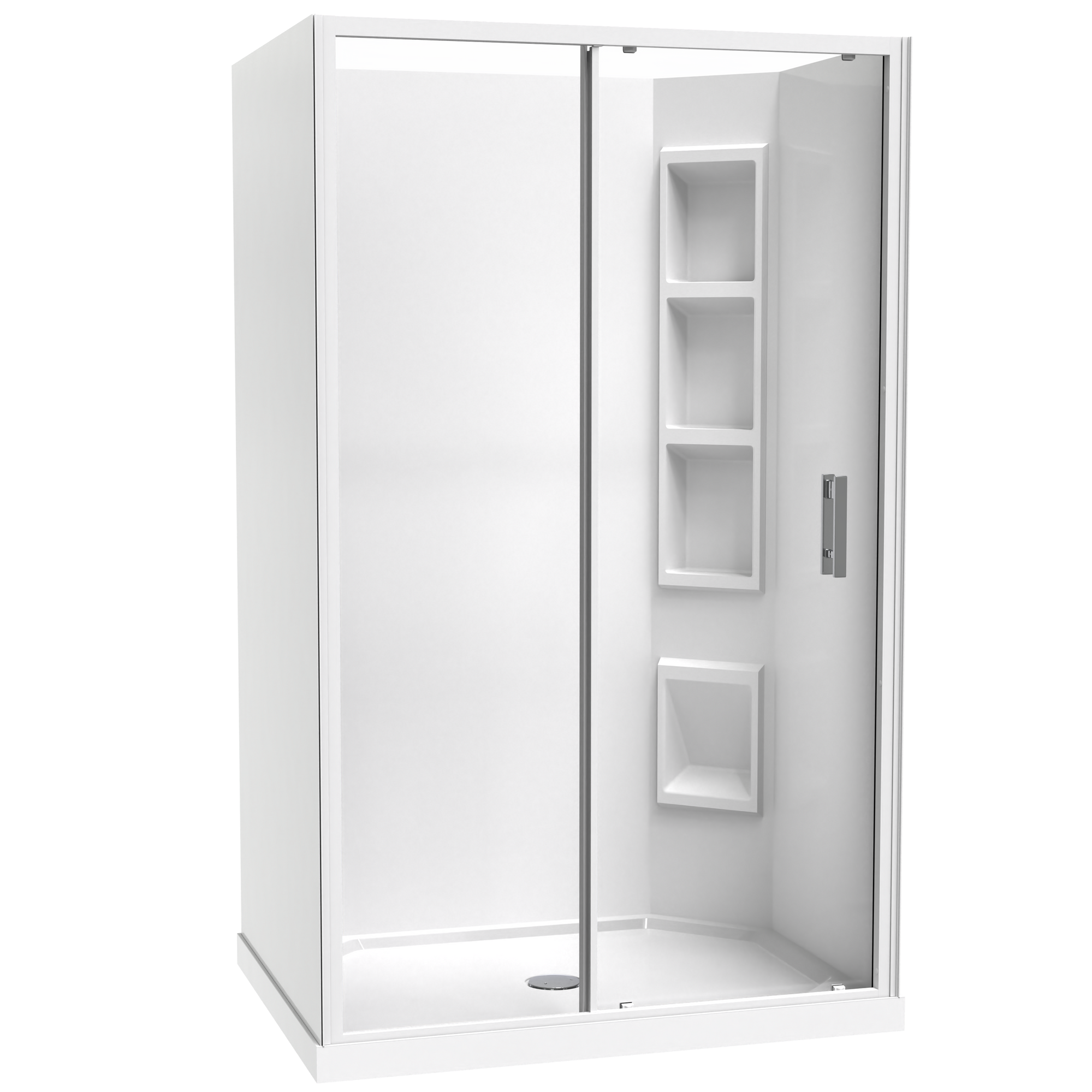 Cezanne Rectangle 3 Sided Sliding Door Acrylic Moulded Wall Shower