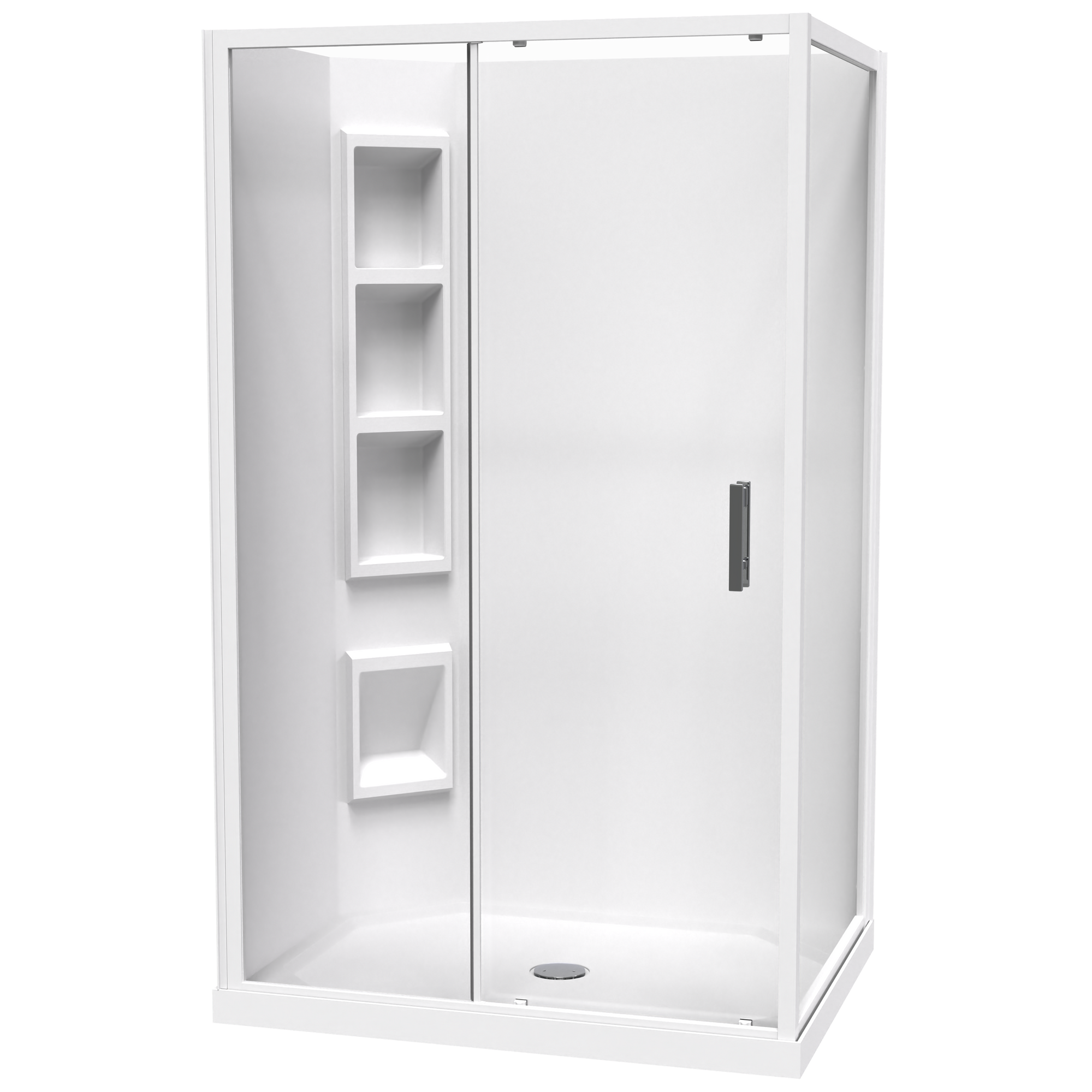 Cezanne Rectangle 2 Sided Sliding Door Acrylic Wall Shower