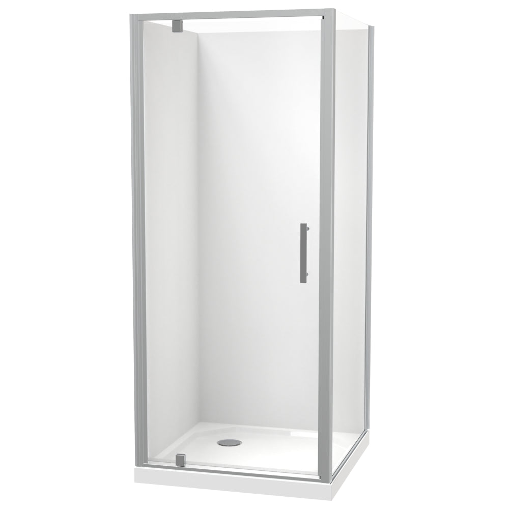 Millennium Square 2 Sided Pivot Door Acrylic Wall Shower