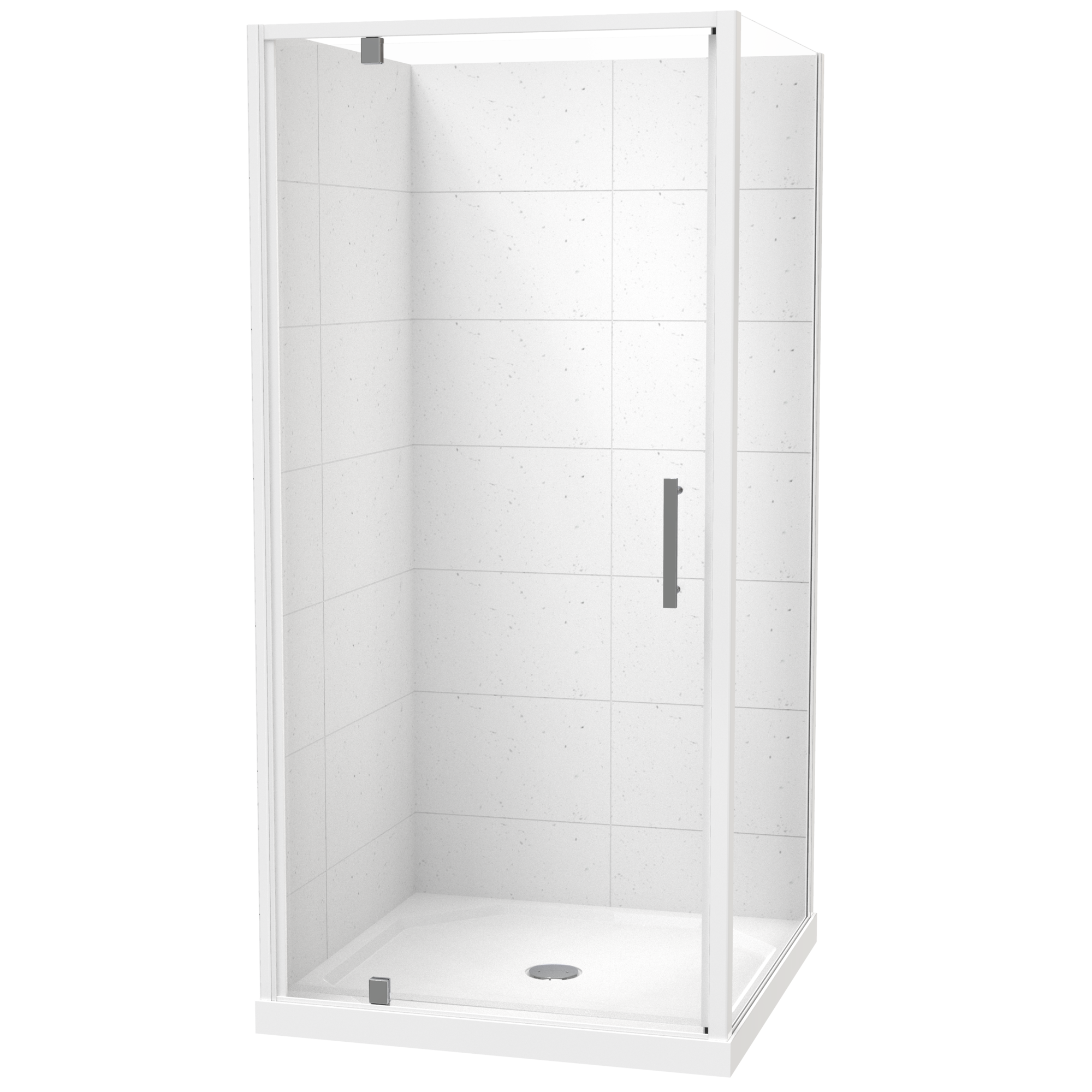 Millennium Square 2 Sided Pivot Door Shower for Tiled Walls