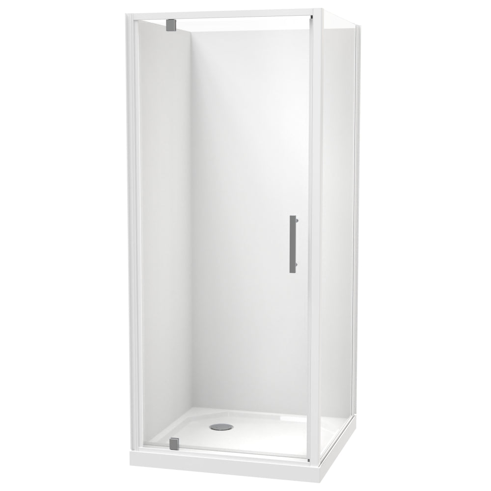 Millennium Square 2 Sided Pivot Door Acrylic Wall Shower