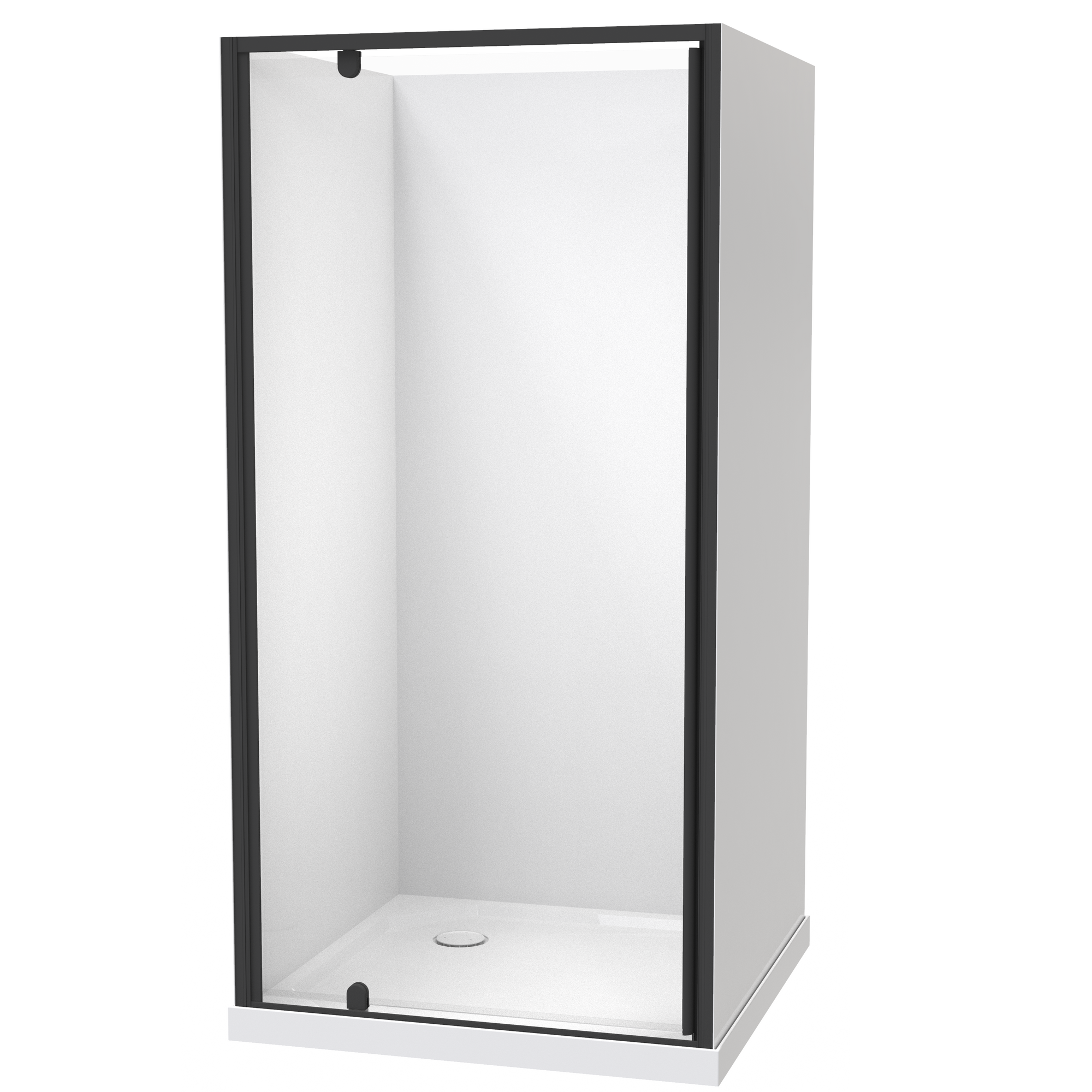 Sierra Square 3 Sided Pivot Door Acrylic Wall Shower