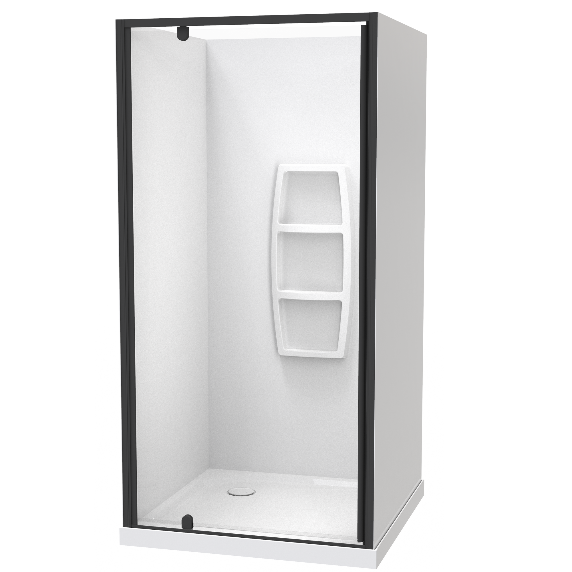 Sierra Square 3 Sided Pivot Door Acrylic Wall Shower