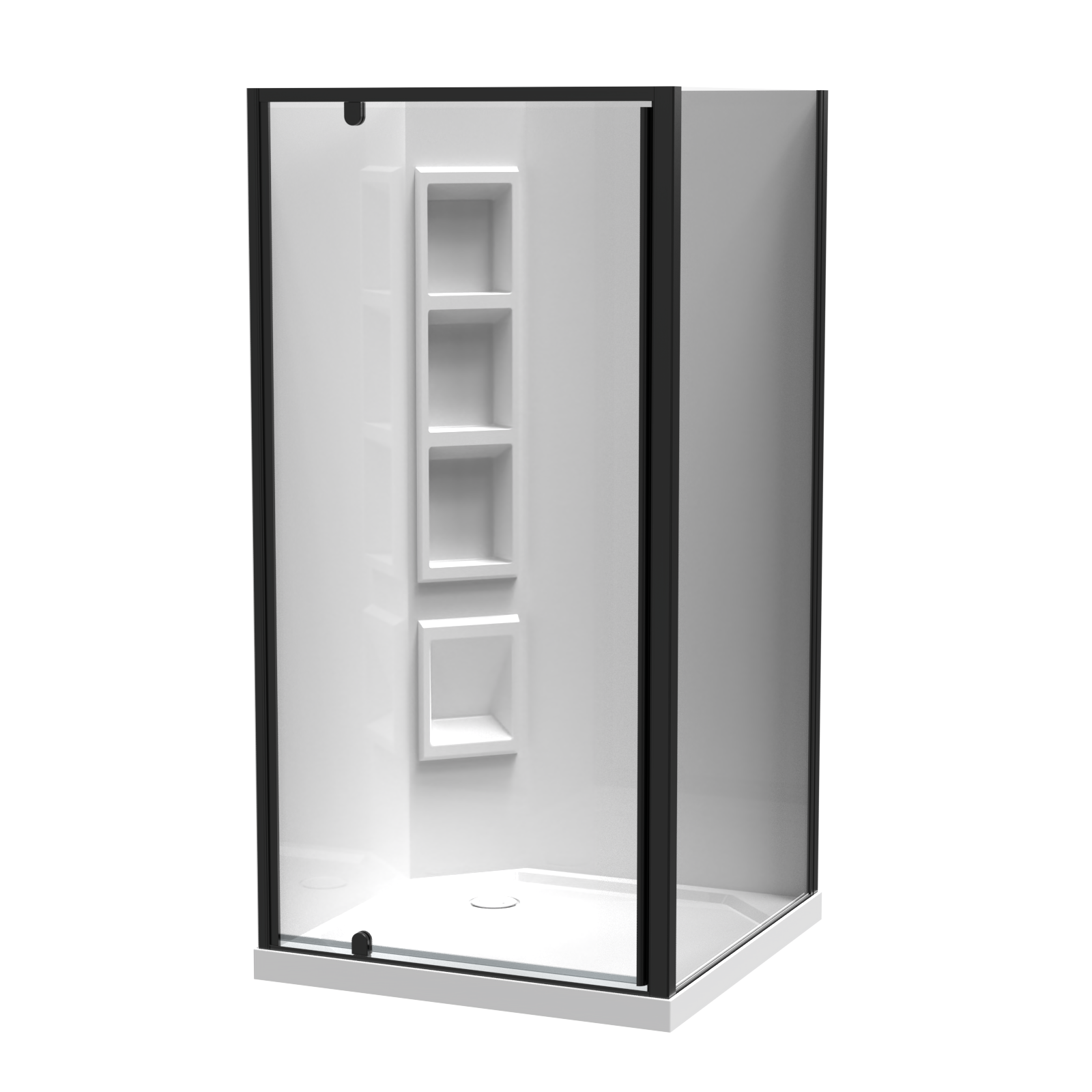 Sierra Square 2 Sided Pivot Door Acrylic Wall Shower