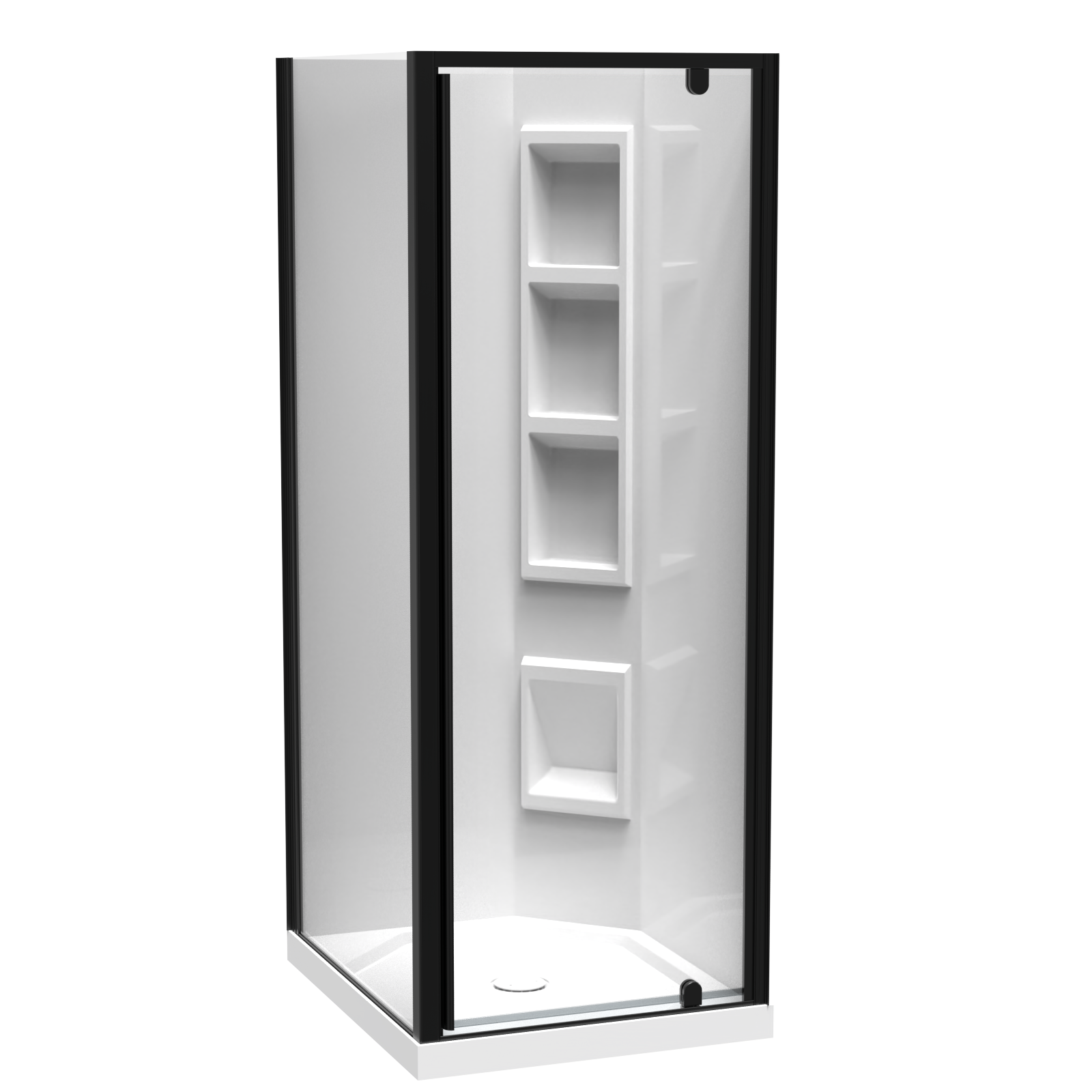 Sierra Rectangle 2 Sided Pivot Door Acrylic Wall Shower