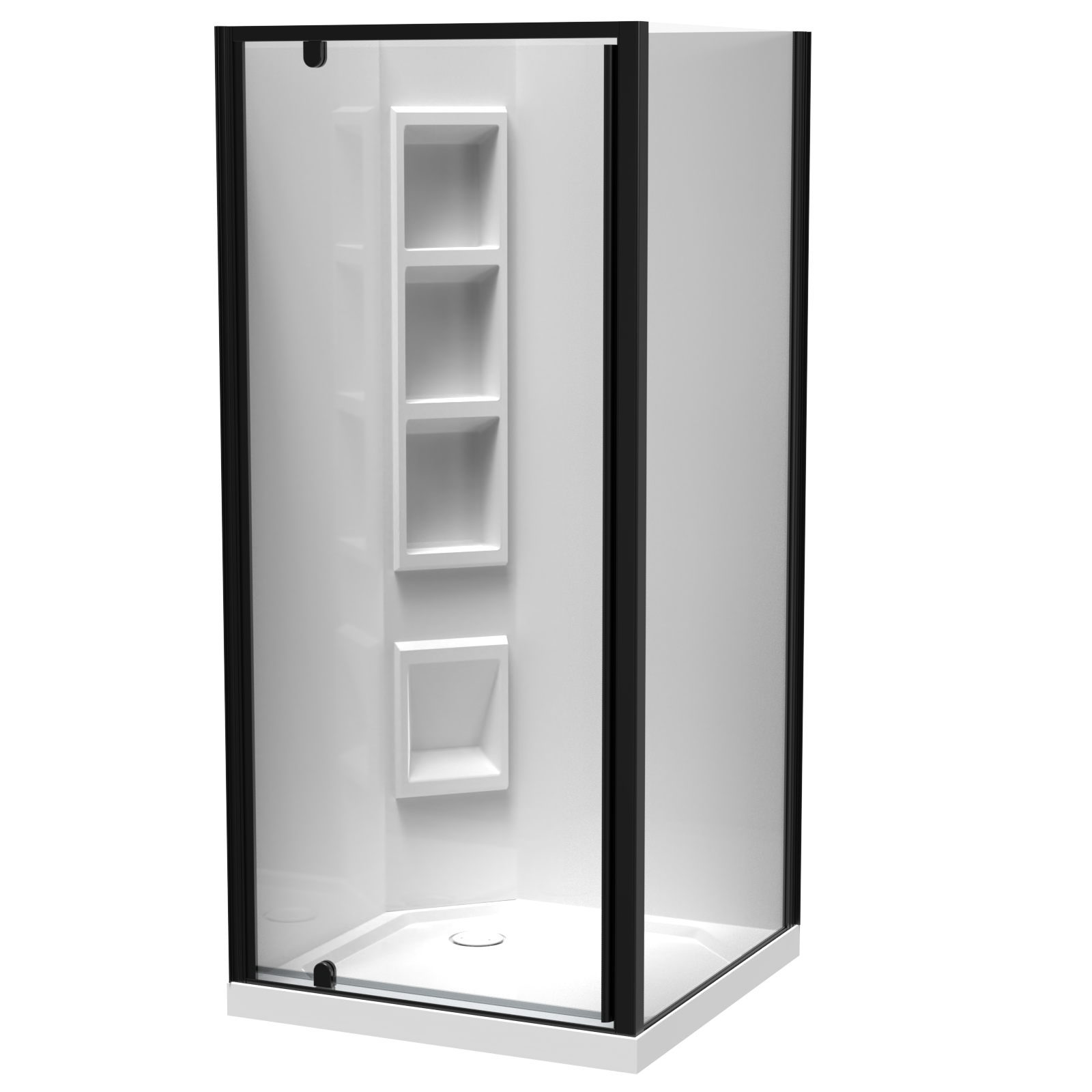 Sierra Square 2 Sided Pivot Door Acrylic Wall Shower