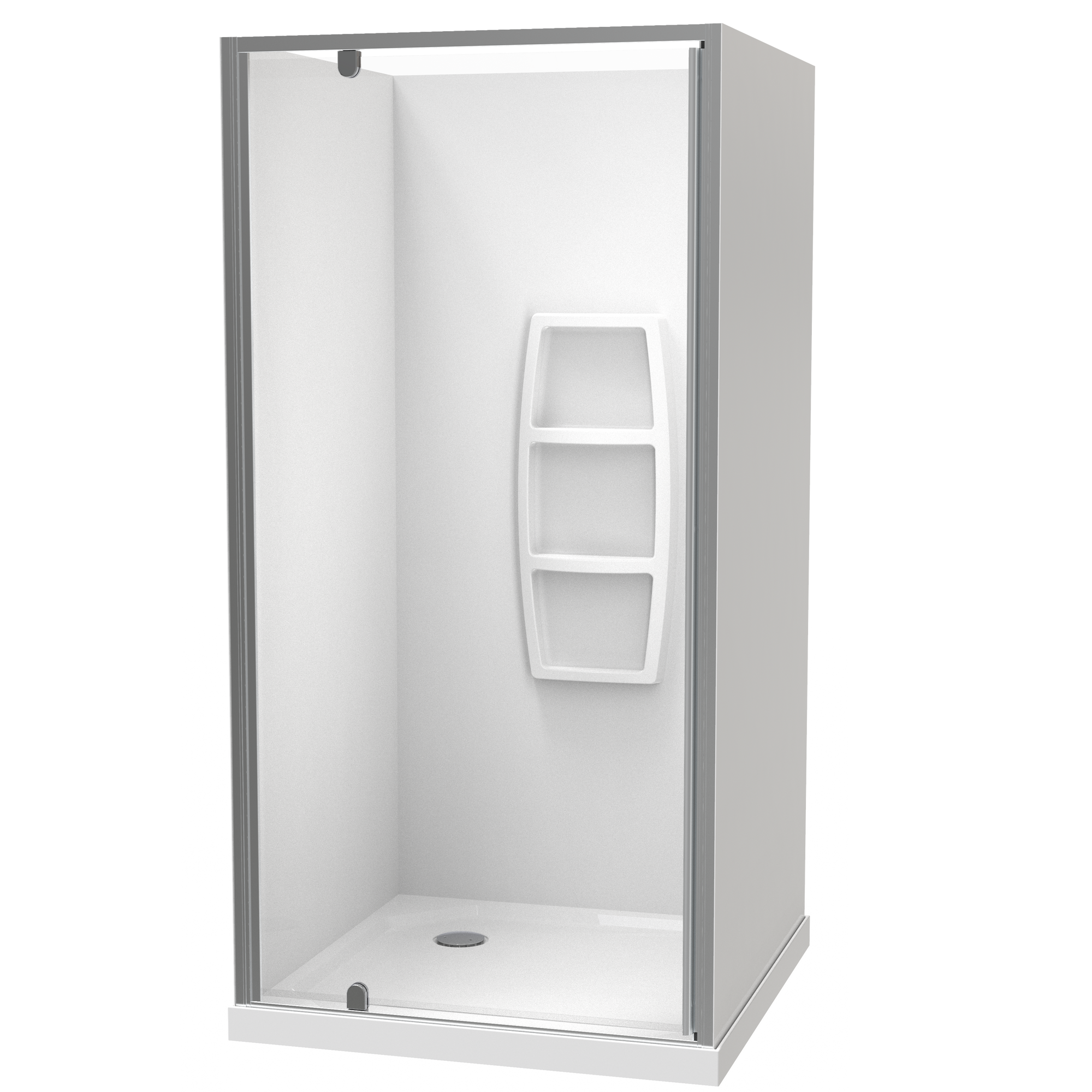 Sierra Square 3 Sided Pivot Door Acrylic Wall Shower