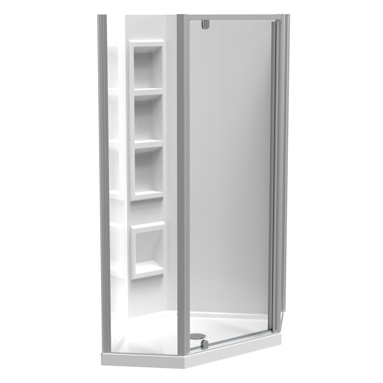 Sierra Angle Corner 2 Sided Pivot Door Acrylic Wall Shower