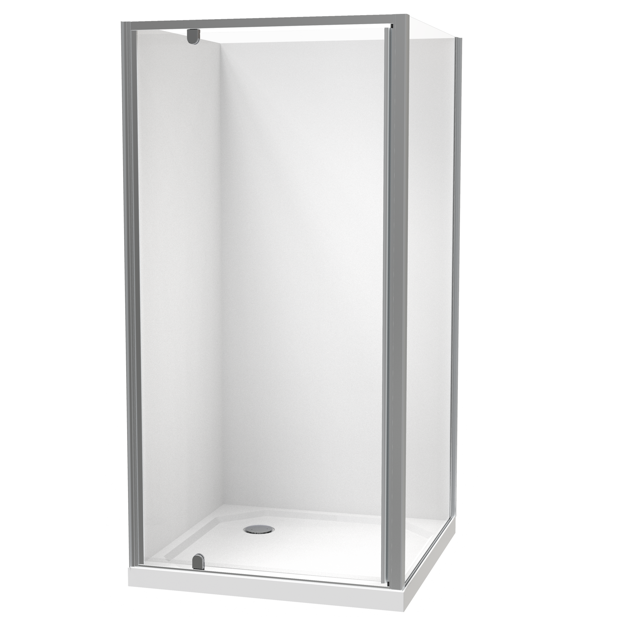 Sierra Square 2 Sided Pivot Door Acrylic Wall Shower
