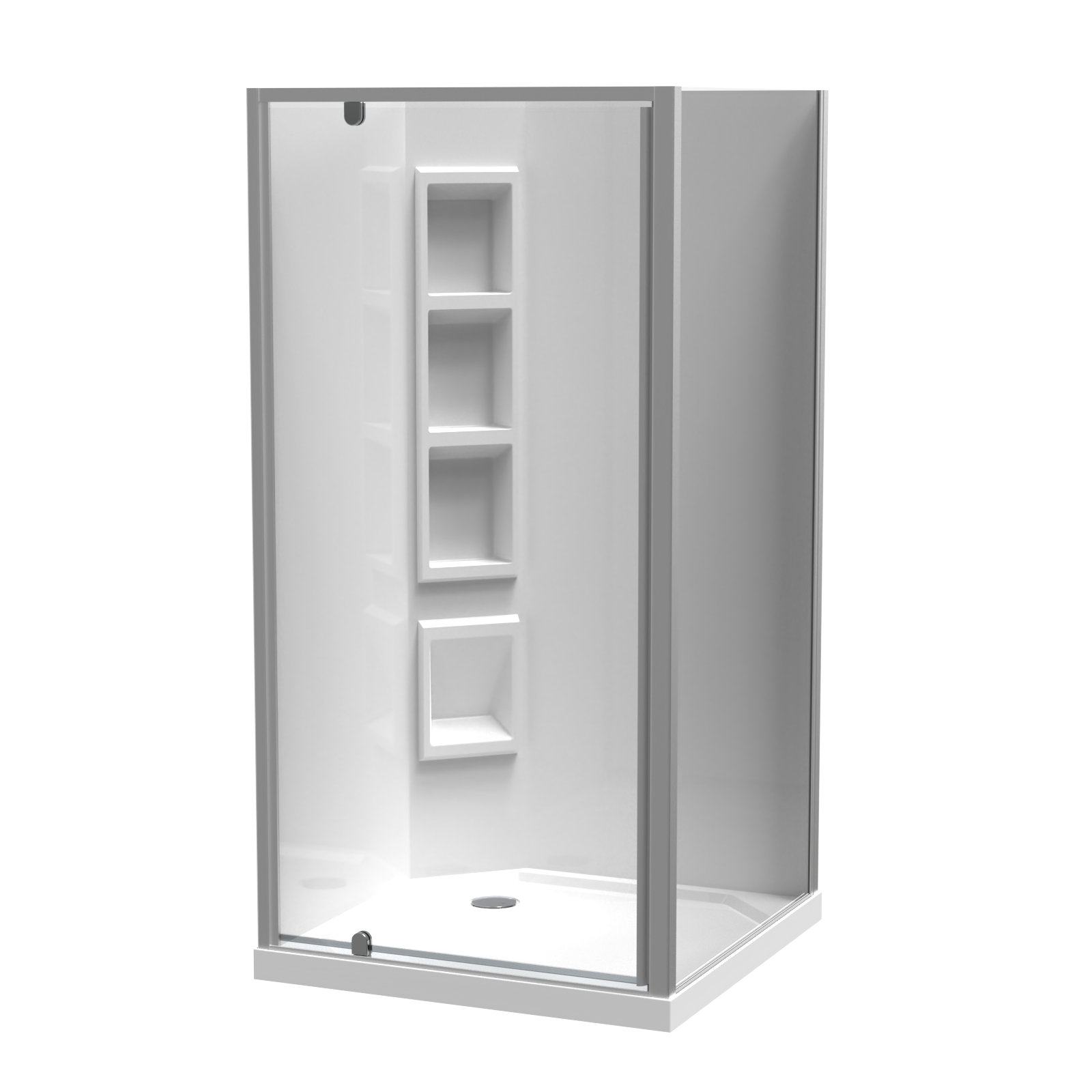 Sierra Square 2 Sided Pivot Door Acrylic Wall Shower