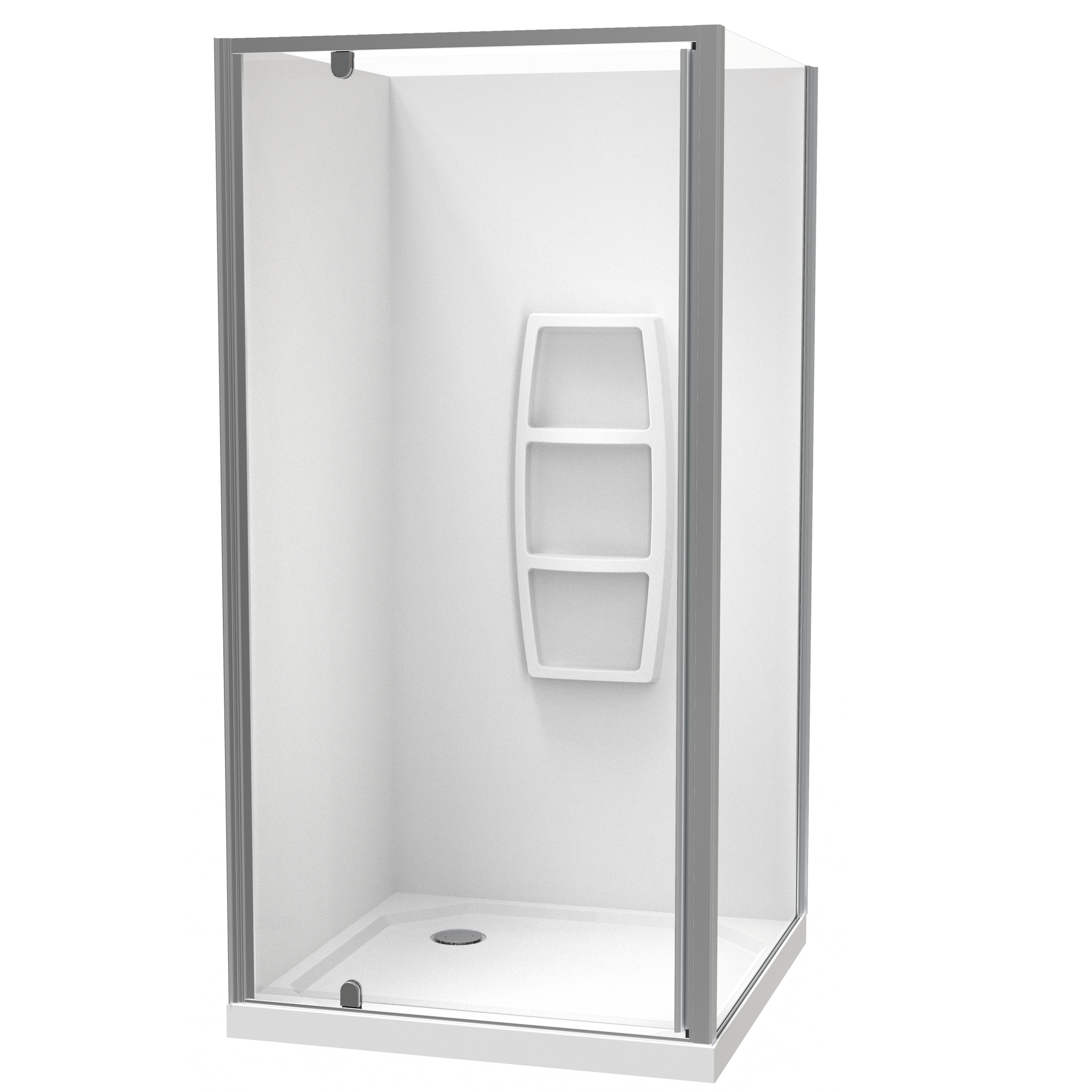 Sierra Square 2 Sided Pivot Door Acrylic Wall Shower