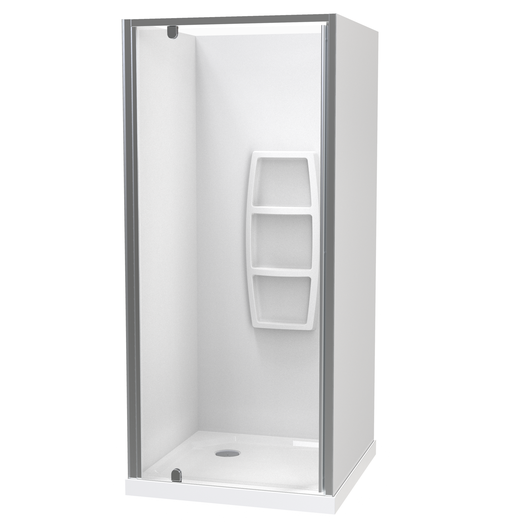 Sierra Square 3 Sided Pivot Door Acrylic Wall Shower