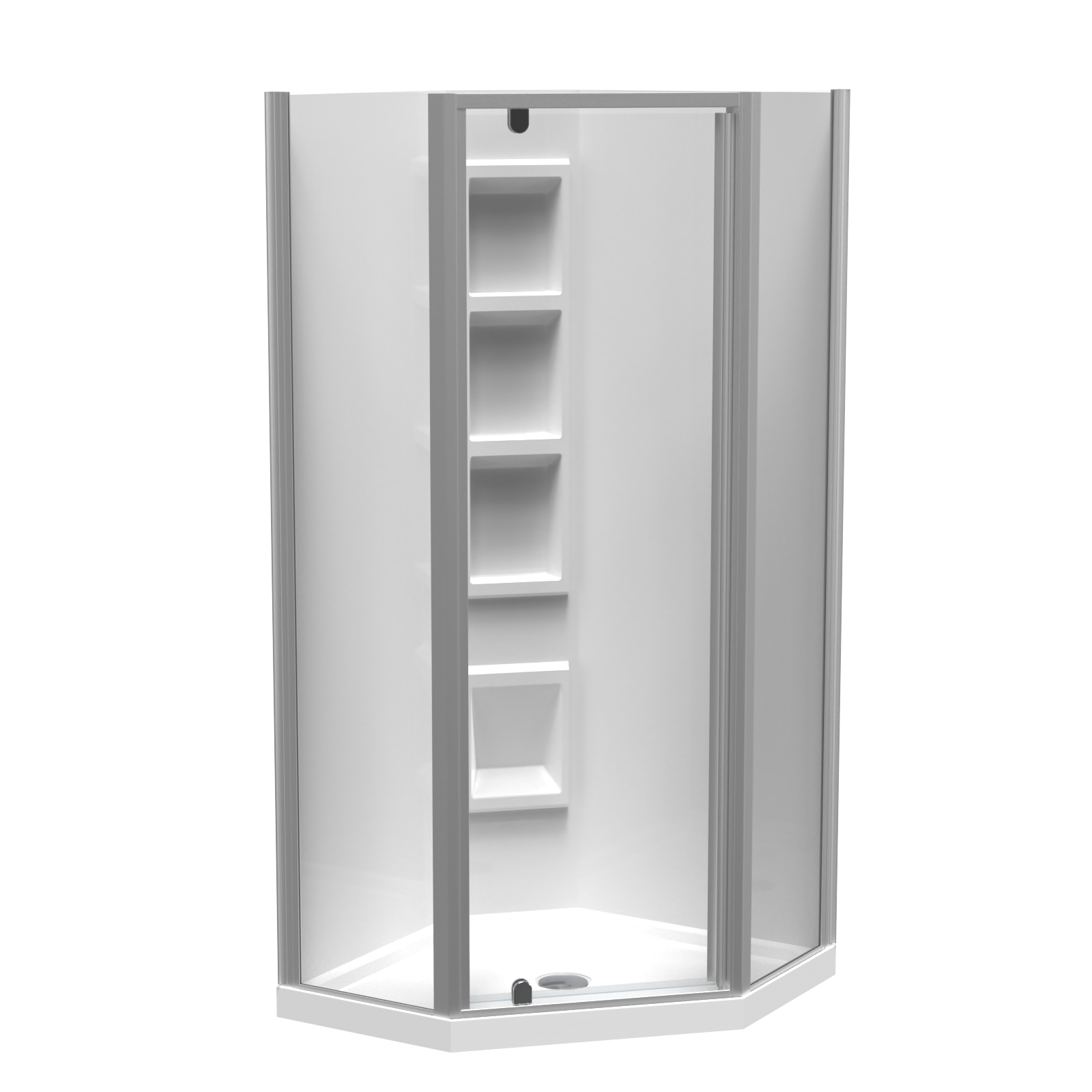 Sierra Angle Corner 2 Sided Pivot Door Acrylic Wall Shower