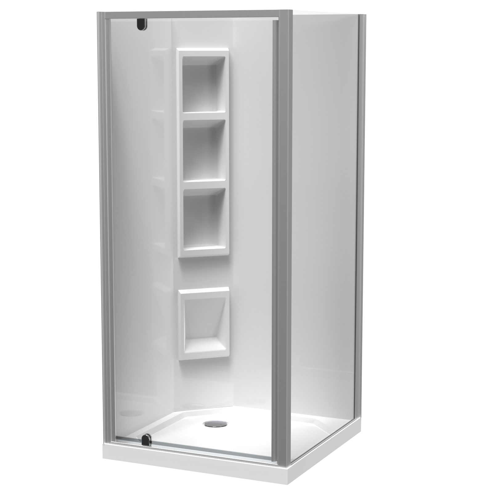 Sierra Square 2 Sided Pivot Door Acrylic Wall Shower